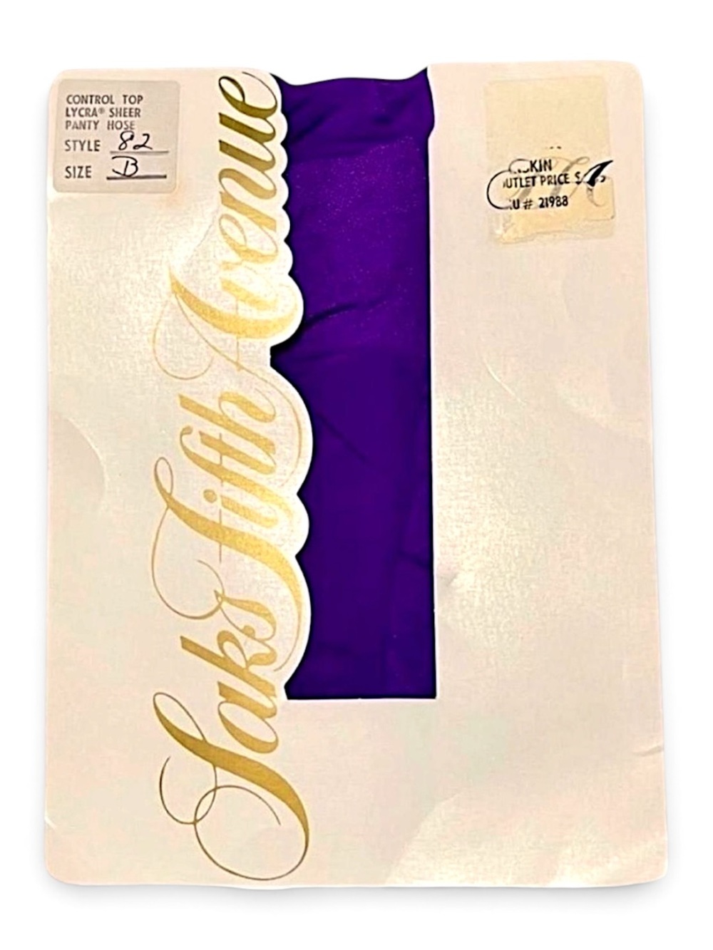 Vintage 70s Saks Fifth Avenue Sheer Purple Tights | Deadstock NWT Size B